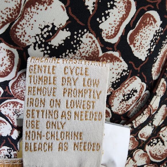 Vtg Jordan Womens Shirt Size 14 Button Brown Snake Skin Print Long Sleeve Retro - Picture 12 of 12